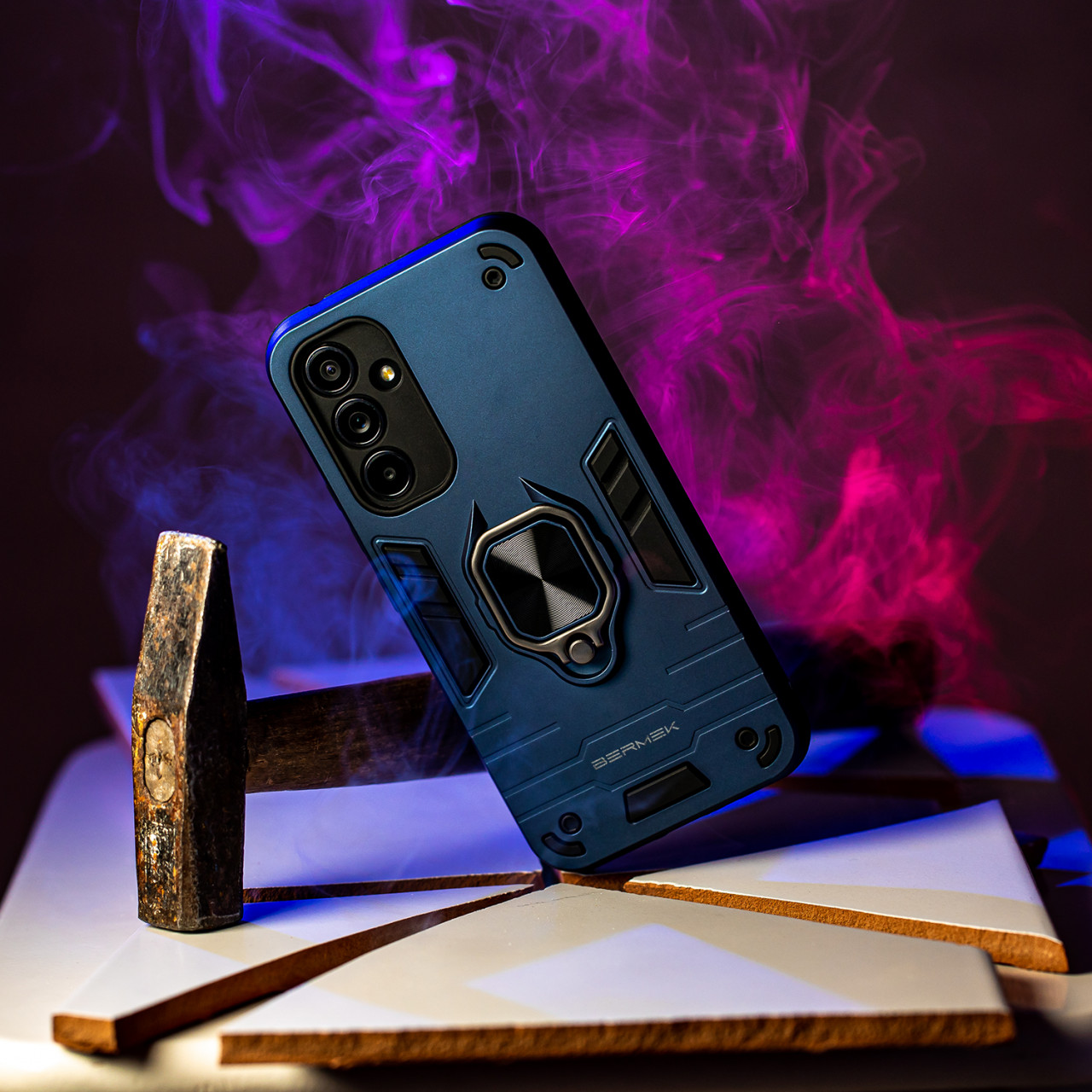 Bermek Husa Xiaomi Redmi 9C, husa antisoc - 2x Folie telefon, Albastru - 1 | YEO