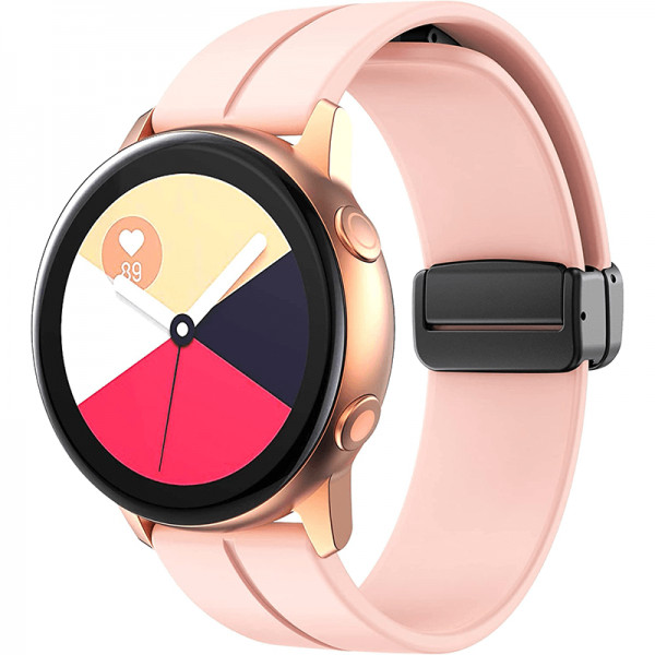 Curea ceas din silicon, 20mm, pentru Galaxy Watch 6/ 6 Classic, Galaxy Watch 5 Pro 45mm, Galaxy Watch 5, Galaxy Watch 4, Galaxy Watch 3 41mm, Huawei Watch GT, roz