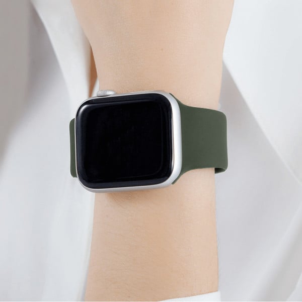 Set 2 curele din silicon cu conectori pentru Apple Watch 1 / 2 / 3 / 4 / 5 series 38 / 40 mm,verde , visiniu - 1 | YEO