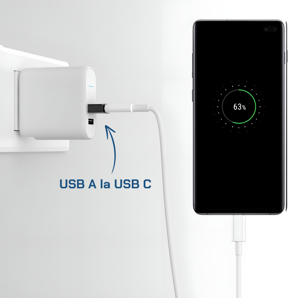 krasscom Adaptor USB A 3.1 la USB C, OTG, Negru