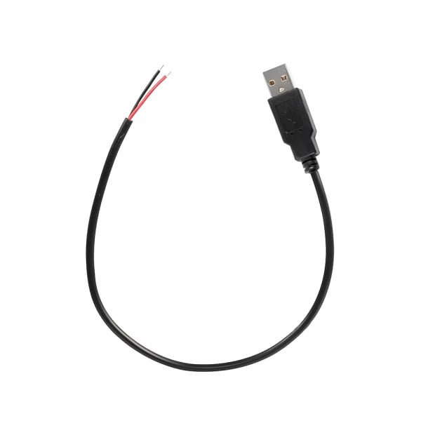 Cablu cu mufa USB A 2.0 tata la 2 fire deschise, 25 cm, negru - 3 | YEO