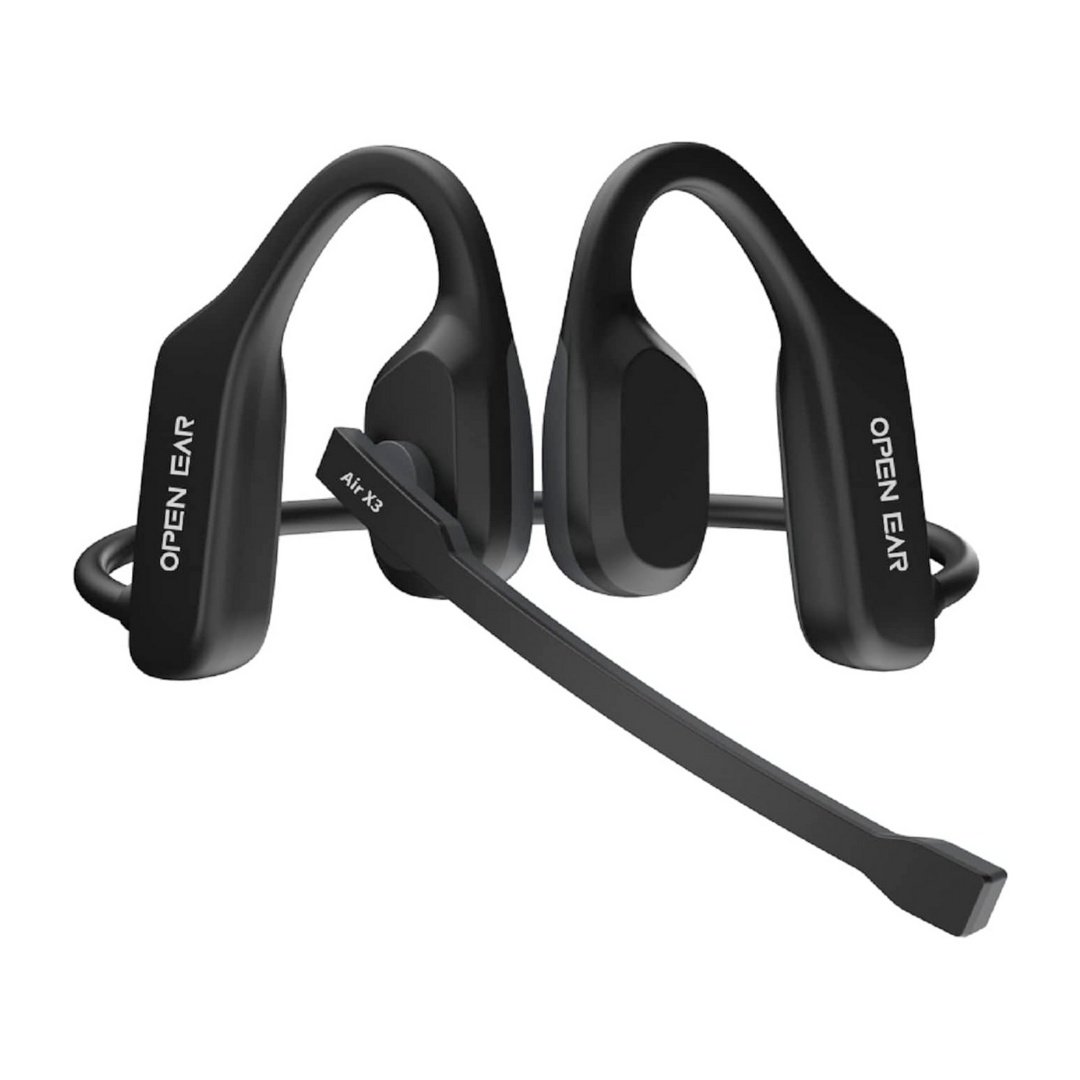 Casti bluetooth Air X3 Open Ear conductie aer, wireless, microfon, anulare zgomot ENC ,rezistent la apa IPX5, conferinte, call center, motociclete, muzica, negru