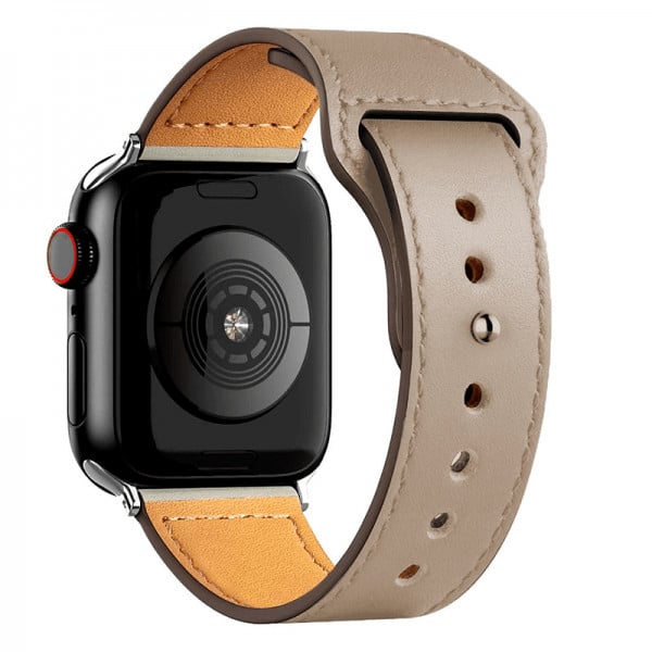 Curea Apple Watch Ultra/ 3 / 4 / 5 / 6 / 7 / 8 / SE series 42 / 44 / 45 / 49 mm, piele, gri