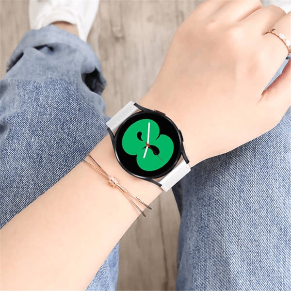 Curea ceas din piele, 20mm, pentru Galaxy Watch 6/ 6 Classic, Galaxy Watch 5 Pro 45mm, Galaxy Watch 5, Galaxy Watch 4, Galaxy Watch 3 41mm, Huawei Watch GT, alb - 1 | YEO