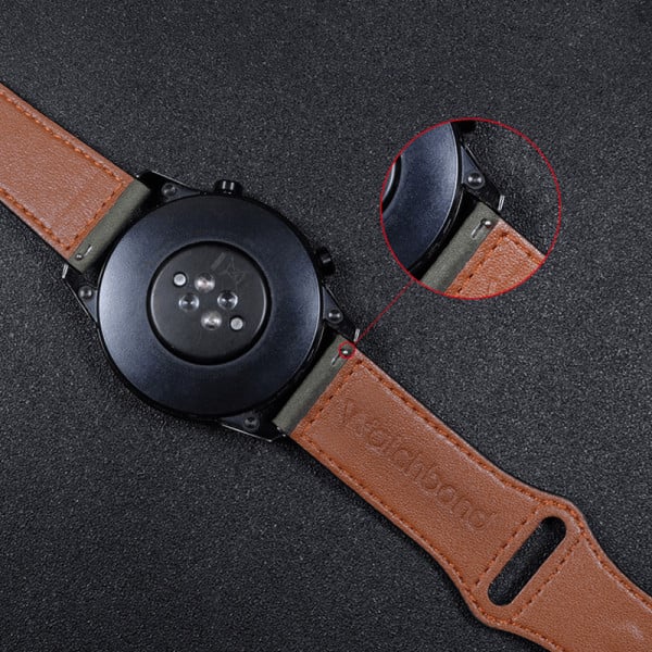 Curea ceas din piele, 22 mm, pentru Galaxy Watch 3 45mm, Gear S3 Frontier, Huawei Watch GT 3, Huawei Watch GT 2 46mm, Huawei Watch GT, Xiaomi Mi Watch, albastru - 3 | YEO