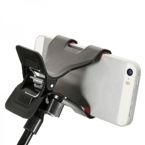 Suport flexibil cu rotatie 360 grade, pentru telefon, clips prindere pentru birou, negru - 1 | YEO