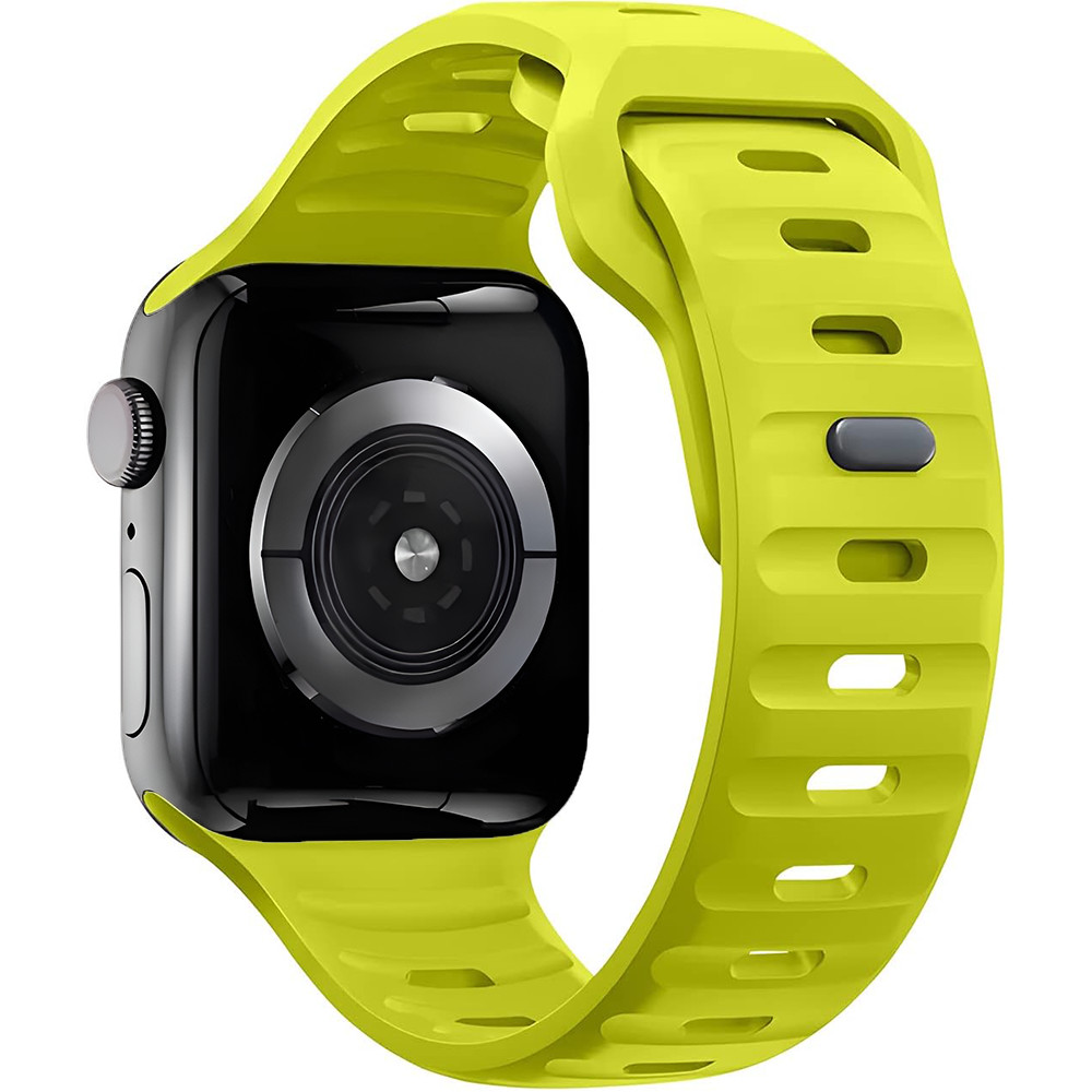 Bermek Curea Apple Watch Ultra, SE, Seriile 3, 4, 5, 6, 7, 8, 9, marimi 38mm/ 40mm/ 41mm, silicon, verde lime