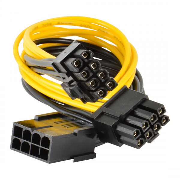 Cablu de alimentare PCI-E 8 pini splitter la 2 x 8 pini (6+2) , 20 cm - 1 | YEO