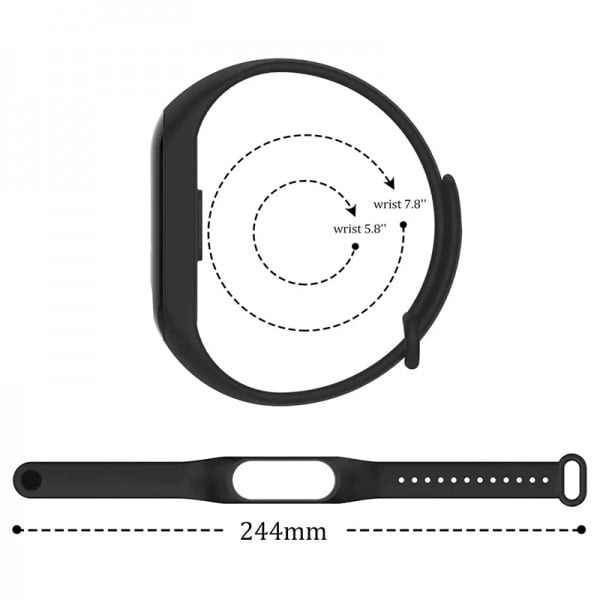 Set 4 curele din silicon pentru bratara smart Xiaomi Mi Band 7, negru, albastrua inchis, gri, visiniu + folie protectie ecran din Hidrogel rezistent la zgarieturi, transparent - 2 | YEO