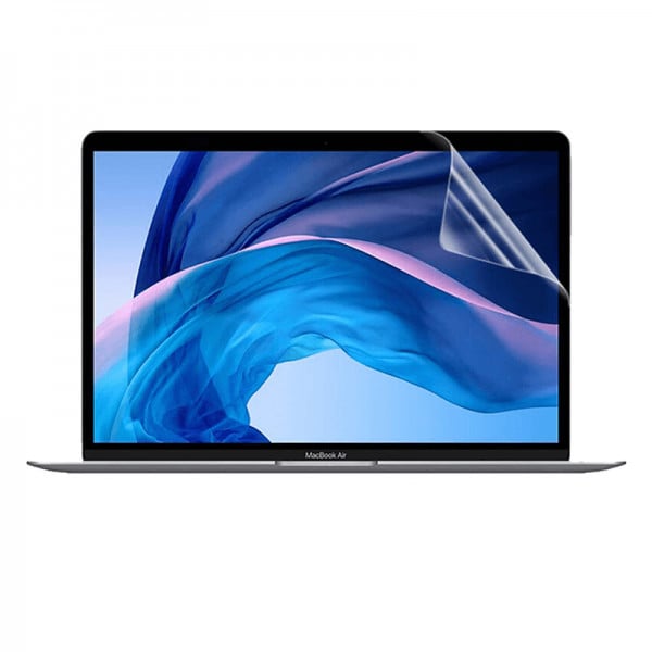 Set protectie 2 in 1 pentru Macbook Air 13.3 inch A1932/ A2179 /A2337 cu husa din plastic si folie ecran TPU, model marmura rose gold - 1 | YEO