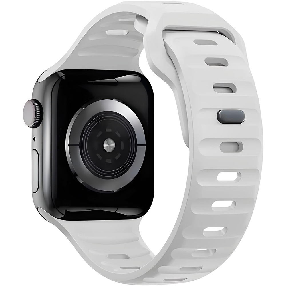 Bermek Curea Apple Watch Ultra, SE, Seriile 3, 4, 5, 6, 7, 8, 9, marimi 38mm/ 40mm/ 41mm, silicon, alb