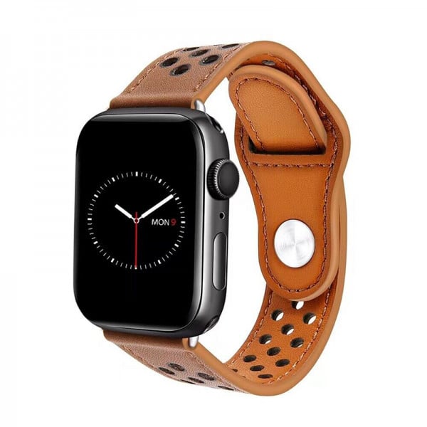 Curea Apple Watch Ultra/ 3 / 4 / 5 / 6 / 7 / 8 / SE series 42 / 44 / 45 / 49 mm, piele, maro-negru