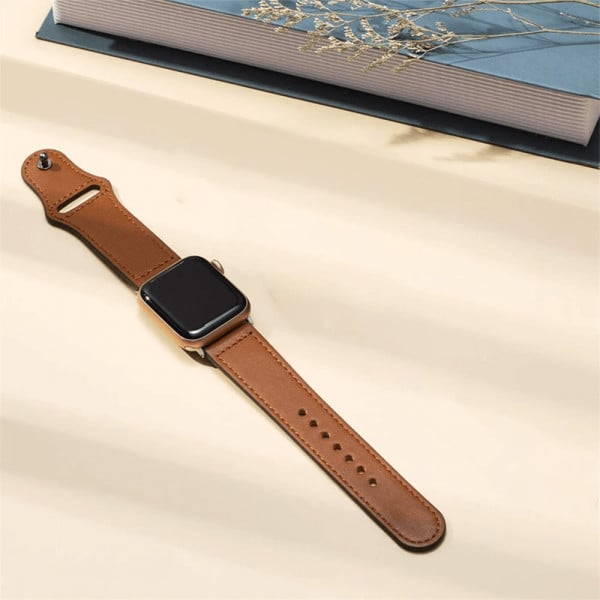 Curea Apple Watch Ultra/ 3 / 4 / 5 / 6 / 7 / 8 / SE series 42 / 44 / 45 / 49 mm, piele, maro - 3 | YEO