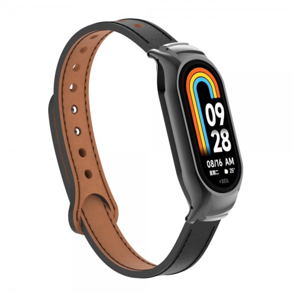 Curea din piele pentru bratara smartwatch Xiaomi Mi Band 7, negru - 2 | YEO