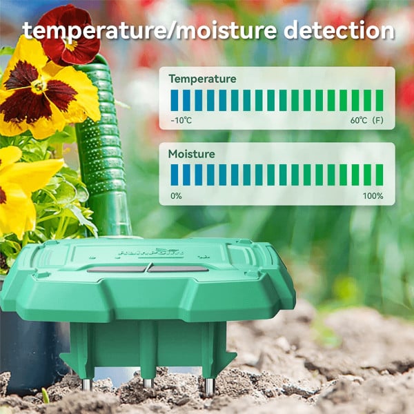 Senzor de umiditate si temperatura RainPoint pentru sol, conexiune WIFI la hub, aplicatie mobila, indicator LED, gri - 2 | YEO