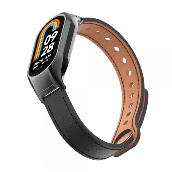 Curea din piele pentru bratara smartwatch Xiaomi Mi Band 7, negru - 3 | YEO