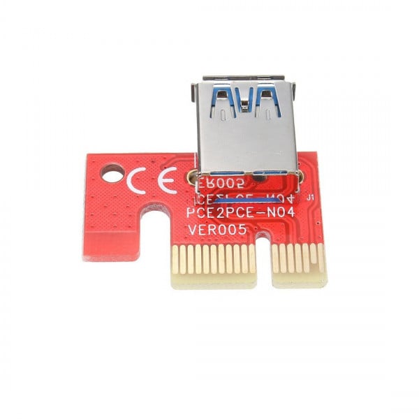 Kit grafic riser card VER007S pentru minat cu placa PCI-E 164P 1x si adaptor la 16x si cablu extensie USB 3.0 60cm - 2 | YEO