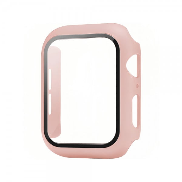 Set 3 huse pentru Apple Watch de 40mm, tip rama din sticla securizata, tip rama din silicon moale elecroplacat, tip bumper din silicon, roz, alb, transparent - 3 | YEO