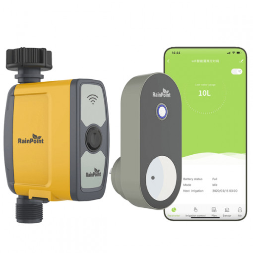 Controller / Programator de irigare automat cu timer/temporizator si Hub WIFI,programare si control prin aplicatie mobila, conexiune WIFI, pentru aspersoare, picuratoare etc, portocaliu