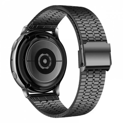Curea ceas metalica, 22 mm, pentru Galaxy Watch 3 45mm, Gear S3 Frontier, Huawei watch GT 3, Huawei Watch GT 2 46mm, Huawei Watch GT, otel inoxidabil, negru