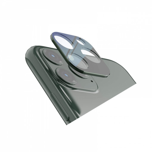 Folie protectie camera sticla securizata si rama metal pentru iPhone 11 Pro / 11 Pro Max, verde