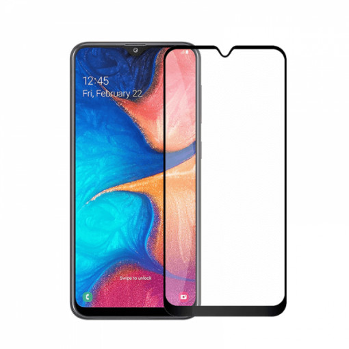 Folie protectie full size HIMO din sticla securizata pentru Samsung Galaxy A20 SM-A205 negru