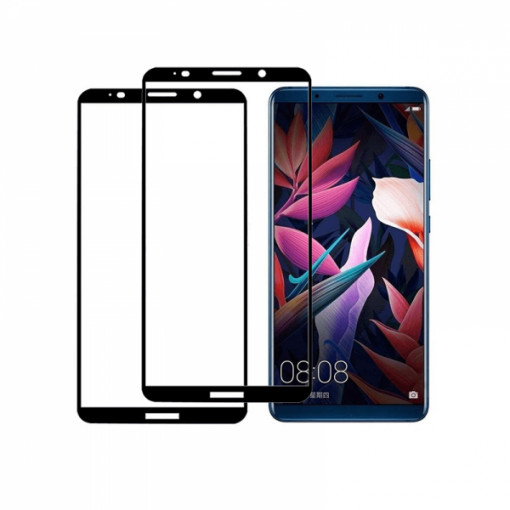 Set 2 folii protectie sticla securizata fullsize pentru Huawei Mate 10 Pro, negru