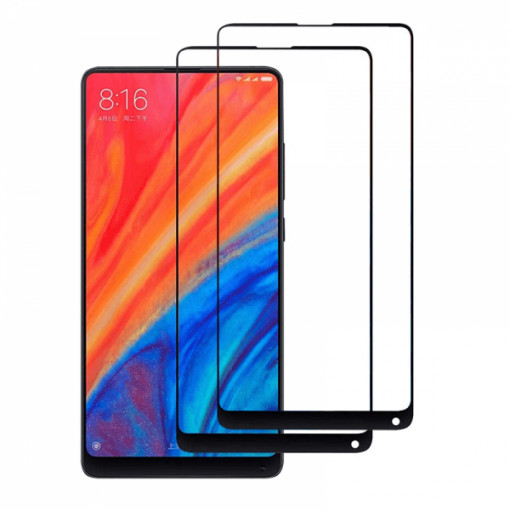 Set 2 folii protectie sticla securizata fullsize pentru Xiaomi Mi Mix 2 /2s, negru