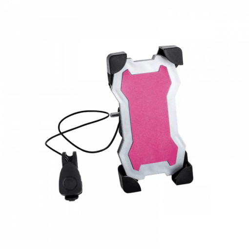 Suport telefon universal, cu claxon, fixare pe ghidon si rotire 360 grade, pentru trotineta / bicicleta/ carut/ motocicleta, negru