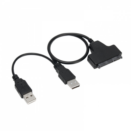 Cablu adaptor convertor SATA 22 ( 7 + 15 ) pini la USB 2.0 pentru HDD/SSD 2.5inch