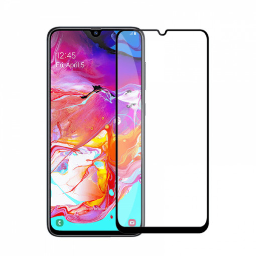 Folie protectie full size HIMO din sticla securizata pentru Samsung Galaxy A70 SM-A705 negru