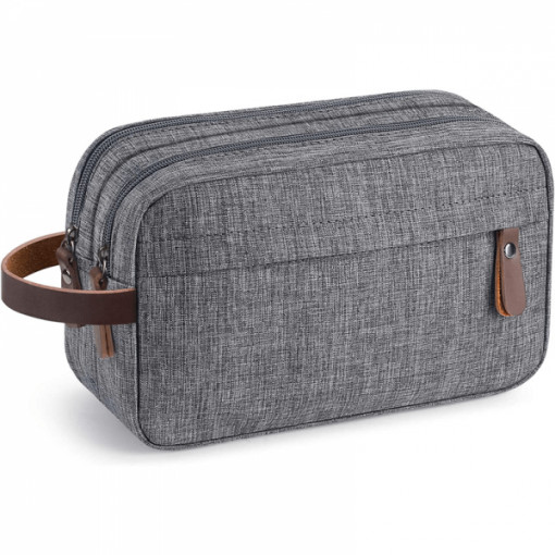 Geanta cosmetice / voiaj barbati, Focstar, depozitare articole de toaleta, textil, impermeabil, gri