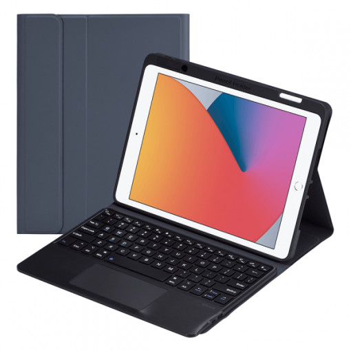 Husa carte cu tastatura si TouchPad Bluetooth pentru iPad Air 3, 10.5 inch / iPad Pro 10.5 inch/ iPad 8 / 7 10.2 inch,suport pentru Stylus, A2154 / A2123 / A2154 / A2152 / A1709 /A1852 / A1701 / A2428 / A2429 / A2430 / A2270 / A2200 / A2198 / A2197, gri c
