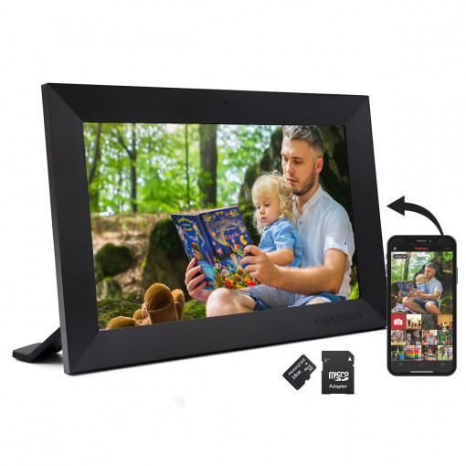 KRASSUS Rama digitala, aplicatie Frameo, 10.1 inch cu touchscreen