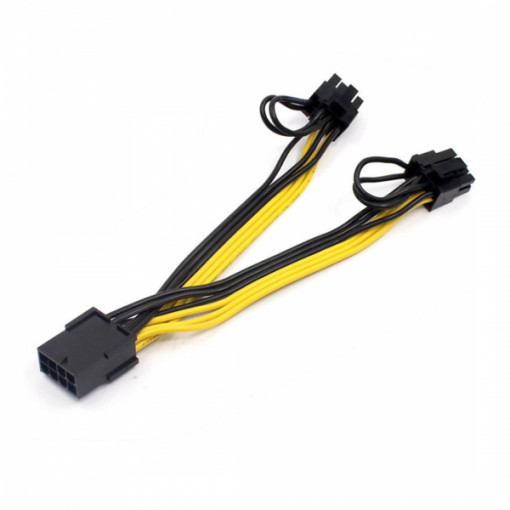 Cablu de alimentare PCI-E 8 pini splitter la 2 x 8 pini (6+2) , 20 cm