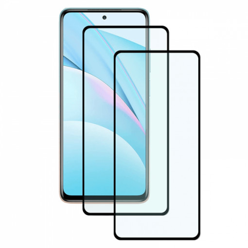 Set 2 folii protectie sticla securizata fullsize pentru Xiaomi Mi 10T Lite 5G , negru