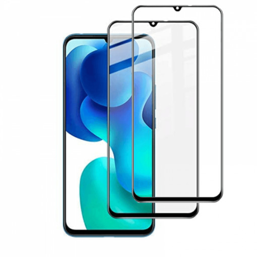 Set 2 folii protectie sticla securizata fullsize pentru Xiaomi Mi 10 Lite 5G / Mi Lite 10 Zoom / Mi 10 Youth 5G , negru