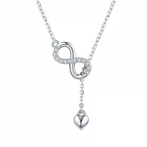Colier cu pandantiv argint 925 KRASSUS Infinite Love, lungime ajustabila 38 - 45cm , model inima