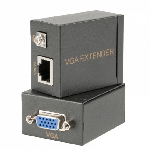 Set extender VGA mama prin Ethernet RJ45 CAT 5e / 6, pana la 60m, cu iesire 1080p, negru