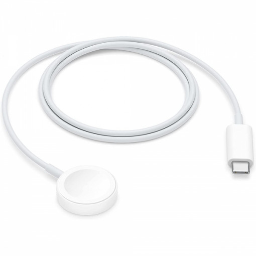 Cablu de incarcare magnetic pentru Apple Watch Ultra/ 3 / 4 / 5 / 6 / 7 / 8 / SE, wireless, Type C, Fast Charge, 1m, alb