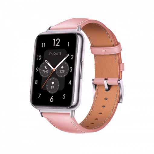 Curea pentru Huawei Watch Fit 2 Active, bratara smartwatch din piele, roz