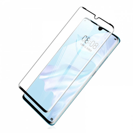 Folie protectie curbata 3D sticla securizata full glue pentru Huawei P30 Pro, negru