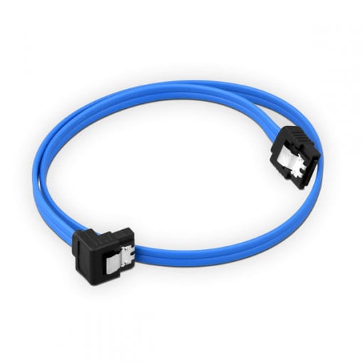 Cablu HDD SATA III 3.0 6 Gbps ,7 pini, cu clips blocare , o mufa 90 grade, 45 cm