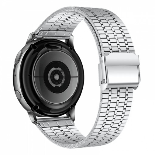 Curea ceas metalica, 22 mm, pentru Galaxy Watch 3 45mm, Gear S3 Frontier, Huawei watch GT 3, Huawei Watch GT 2 46mm, Huawei Watch GT, otel inoxidabil, argintiu