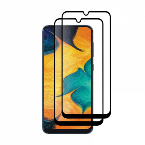 Set 2 folii protectie sticla securizata fullsize pentru Samsung Galaxy A50 / A50s, negru