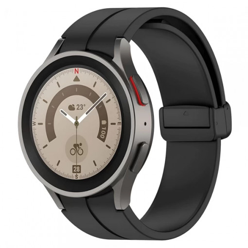 Curea ceas din silicon, 20mm, pentru Samsung Galaxy Watch Watch 6/ 6 Classic, Watch 5 Pro, Galaxy Watch 5, Galaxy Watch 4, Galaxy Watch 4 Classic, negru