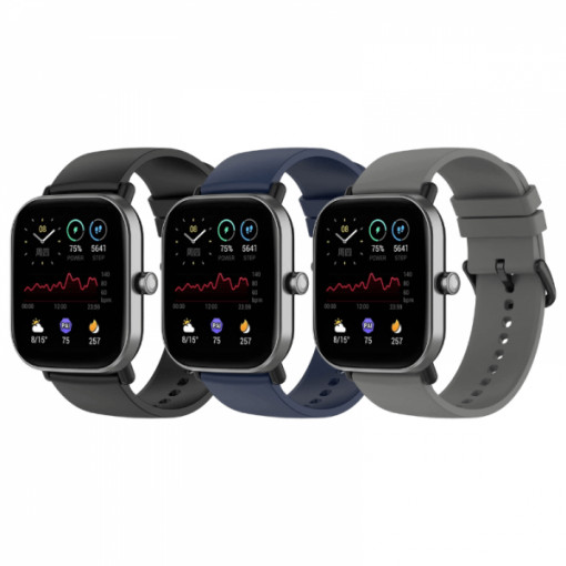 Set 3 curele pentru ceas, 22 mm, pentru Galaxy Watch 3 45mm, Gear S3 Frontier, Huawei Watch GT 3, Huawei Watch GT 2 46mm, Huawei Watch GT, silicon, negru, albastru, gri