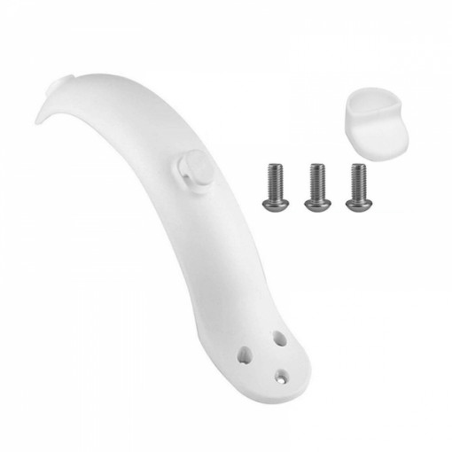 Aparatoare aripa roata spate, carlig si suruburi pentru trotineta electrica Xiaomi Mijia M365 / M365 Pro, alb