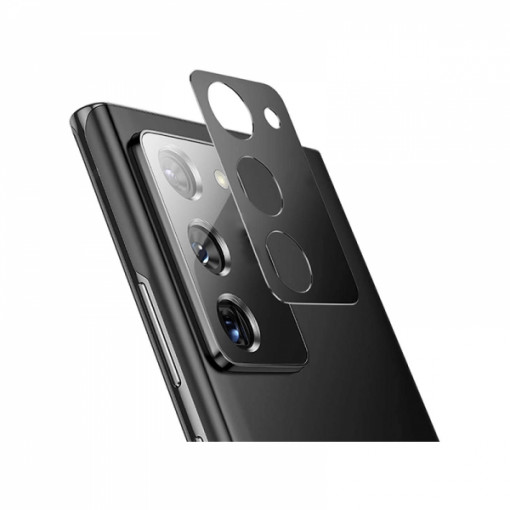 Folie protectie camera sticla securizata si rama metal pentru Samsung Galaxy Note 20, negru