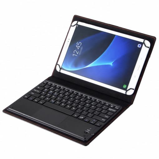 Husa universala cu tastatura detasabila bluetooth si touchpad pentru tablete 7 - 8 inch Android/Windows, negru